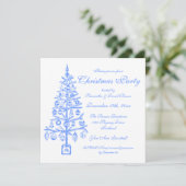 Elegant kerstfeest Festive Tree Blue Kaart (Staand voorkant)