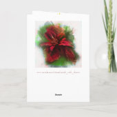 Elegant Kerstfeest Glittering Floral Red Green  Kaart (Achterkant)