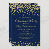 Elegant kerstfeest Gold Glitter Confetti Kaart (Voorkant / Achterkant)