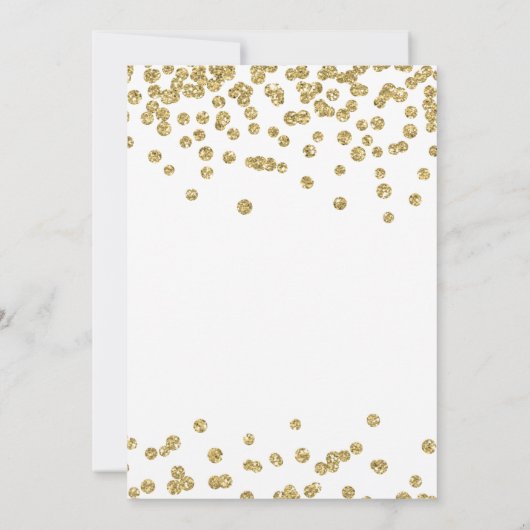 Elegant kerstfeest Gold Glitter Confetti Kaart (Achterkant)