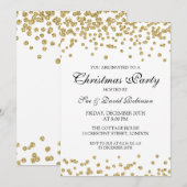 Elegant kerstfeest Gold Glitter Confetti Kaart (Voorkant / Achterkant)