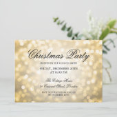 Elegant kerstfeest Gold Glitter Lights Kaart (Staand voorkant)