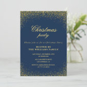 Elegant Kerstfeest Gold Navy Glam Kaart (Staand voorkant)