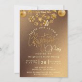 Elegant kerstfeest Gold Shimmering Lichten Kaart (Voorkant)