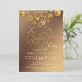 Elegant kerstfeest Gold Shimmering Lichten Kaart (Staand voorkant)