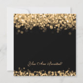Elegant kerstfeest Gold Shimmering Lichten Kaart (Achterkant)