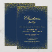 Elegant Kerstfeest  Goud Navy Glam Kaart (Voorkant / Achterkant)
