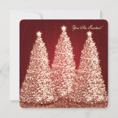 Elegant kerstfeest goudboom rood kaart (Achterkant)