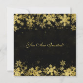 Elegant Kerstfeest Gouden Winter Sneeuwvlokken Kaart (Achterkant)
