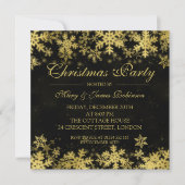 Elegant Kerstfeest Gouden Winter Sneeuwvlokken Kaart (Voorkant)