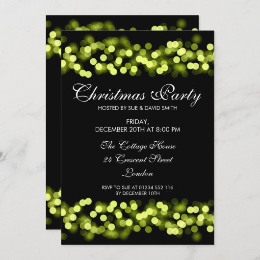 Elegant kerstfeest Green Hollywood Glam Kaart (Voorkant / Achterkant)