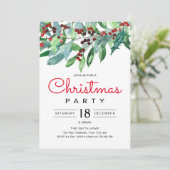 Elegant kerstfeest Greenery Holiday Kaart (Staand voorkant)