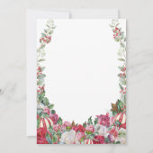 Elegant kerstfeest Greenery Red Floral Wedding Kaart (Achterkant)
