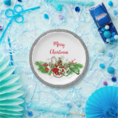 Elegant Kerstfeest Groen met Glitter Papieren Bordje (Feest)