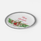 Elegant Kerstfeest Groen met Glitter Papieren Bordje (Gekanteld)