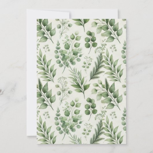 Elegant kerstfeest Holly Berry en gebladerte Kaart (Achterkant)