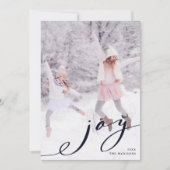 Elegant Kerstfeest Joy Foto Holiday Kaart (Voorkant)
