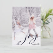 Elegant Kerstfeest Joy Foto Holiday Kaart (Staand voorkant)