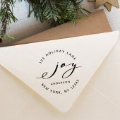 Elegant Kerstfeest Joy Holiday Return Address Rubberstempel
