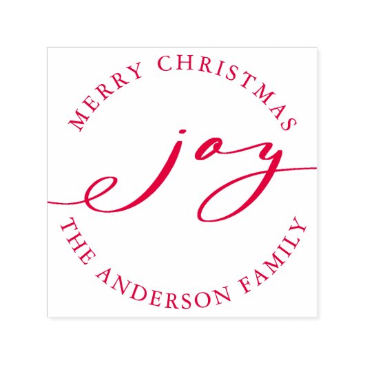 Elegant Kerstfeest Joy Holiday Self-Inking Stamp Zelfinktende Stempel (Design)