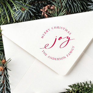 Elegant Kerstfeest Joy Holiday Self-Inking Stamp Zelfinktende Stempel