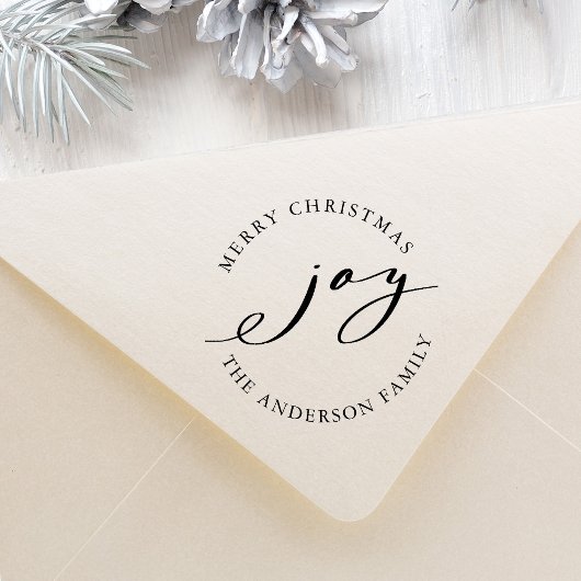 Elegant Kerstfeest Joy Holiday Self-Inking Stamp Zelfinktende Stempel