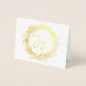 Elegant Kerstfeest Joy Wreath Holiday Foto Folie Kaarten (Voorkant)