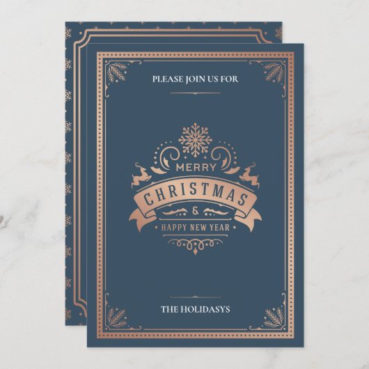 Elegant kerstfeest kaart (Voorkant / Achterkant)