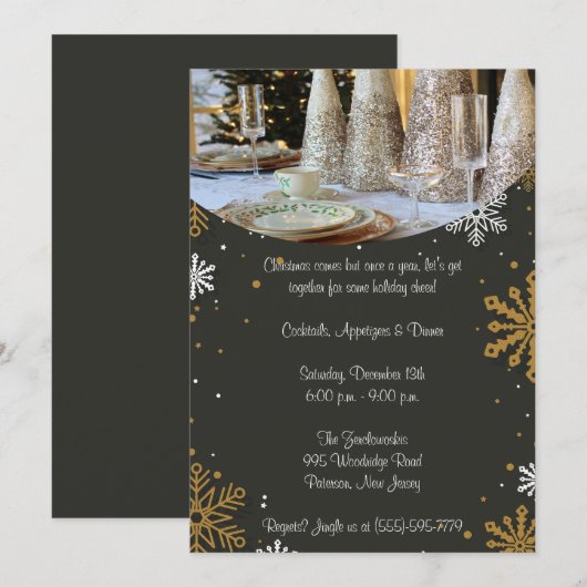 Elegant kerstfeest kaart (Voorkant / Achterkant)