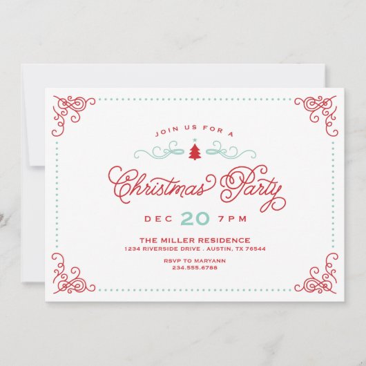 Elegant kerstfeest kaart (Voorkant)