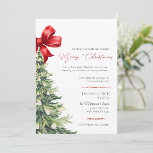 Elegant kerstfeest kaart (Staand voorkant)