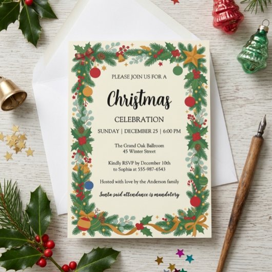 Elegant kerstfeest kaart