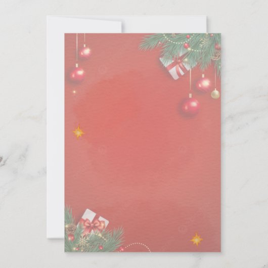 Elegant kerstfeest kaart (Achterkant)