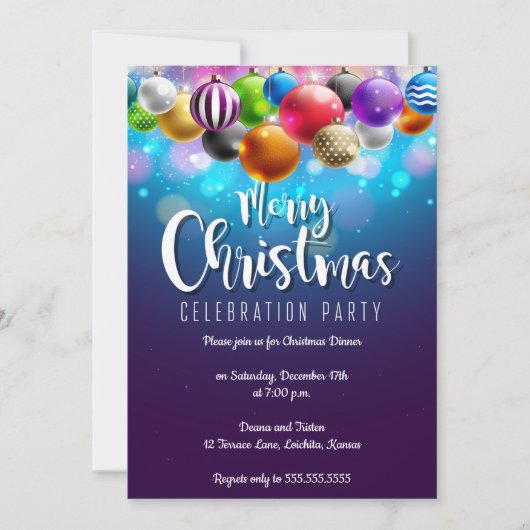 Elegant kerstfeest kaart (Voorkant)