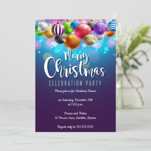 Elegant kerstfeest kaart (Staand voorkant)