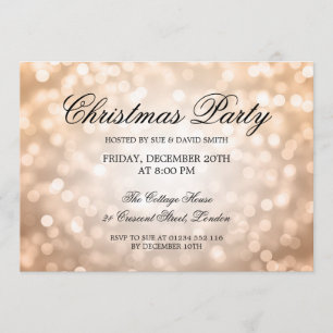 Elegant kerstfeest koper Glitter Lights Kaart