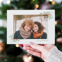 Elegant kerstfeest met Berries Holiday foto Feestdagenkaart