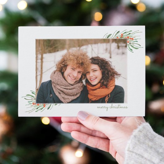 Elegant kerstfeest met Berries Holiday foto Feestdagenkaart