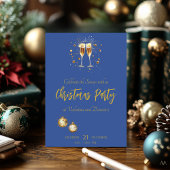 Elegant kerstfeest met champagne toast kaart