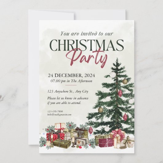 Elegant kerstfeest met feestboom kaart (Voorkant)