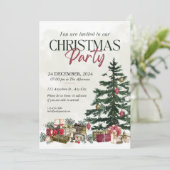 Elegant kerstfeest met feestboom kaart (Staand voorkant)