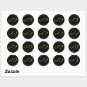 Elegant kerstfeest met Gold en zwarte feestdag Ronde Sticker (Vel)