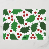 Elegant Kerstfeest met Jolly Holly Folie Uitnodiging (Achterkant)