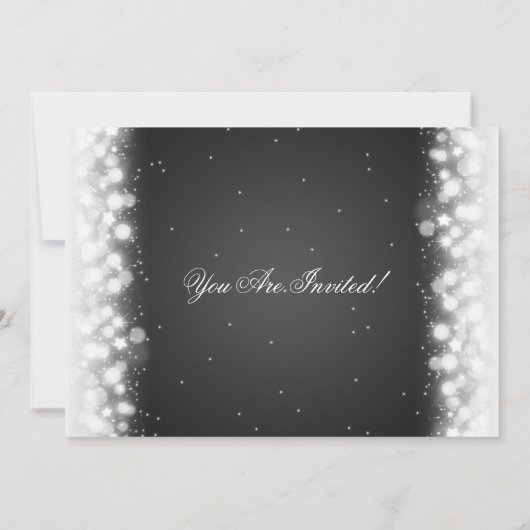 Elegant kerstfeest met magische sparkle Black Kaart (Achterkant)