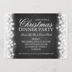 Elegant kerstfeest met magische sparkle Black Kaart