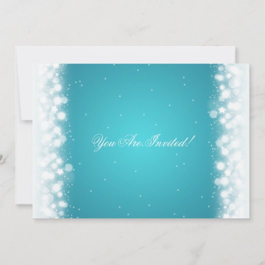 Elegant kerstfeest met magische sparkle Turqu Kaart (Achterkant)