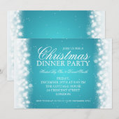 Elegant kerstfeest met magische sparkle Turqu Kaart (Voorkant / Achterkant)