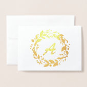 Elegant kerstfeest met monogram goud folie kaarten (Voorkant met envelop)