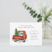 Elegant kerstfeest met rode vrachtwagen kaart (Staand voorkant)