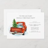 Elegant kerstfeest met rode vrachtwagen kaart (Voorkant / Achterkant)